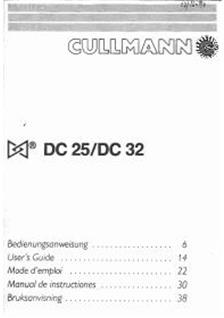 Cullmann DC 25 manual. Camera Instructions.